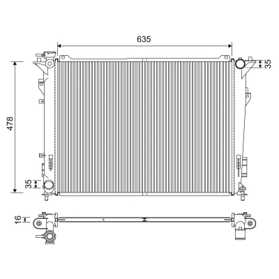 Immagine di VALEO 701209 Radiatore motore Alluminio 635 478 16 HYUNDAI: Sonata V