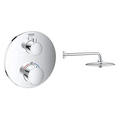 Immagine di GROHE Parte Esterna Termostatico Incasso a 2 Vie (Doccia) per Rapido Smartbox Grohtherm, Design Tondo 24076000