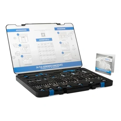 Immagine di GSR Set di maschiatura a mano da 48 Pezzi Kit filiere e maschi Acciaio ad alta velocità Assortimento elicoidi per filettare M3 M12 HSS Filettatura interna ed esterna