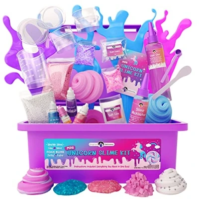 Immagine di Original Stationery: Mini Unicorn Slime Kit per Ragazze e Bambina Tutto in Una Scatola! Crea Slime, Colori, Glitter, Foam, Cloud Molto Altro Regalo Bambini