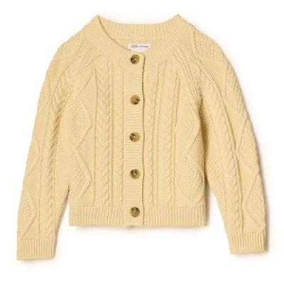 Immagine di Amazon Essentials x Sofia Grainge Cardigan da Pescatore Unisex Bimbi, Giallo Burro, 12 Mesi