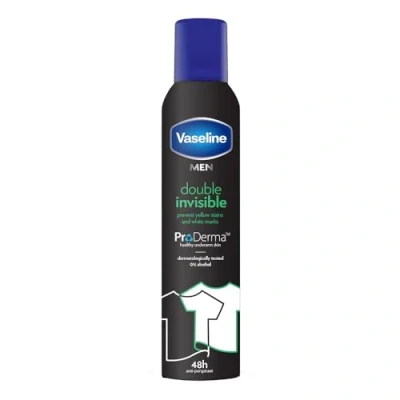 Immagine di Vaseline Double Invisible (Uomo) Pro derma Spray Antitraspirante 250 Ml Protezione dal sudore 48h e Freschezza di lunga durata