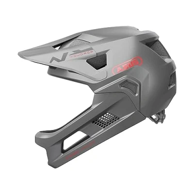 Immagine di Abus, Casco MTB ABUS YouDrop FF, Integrale per Bambini e Adolescenti, i Primi Passi sulla Mountain Bike, con Mentoniera Rimovibile, argento, taglia S