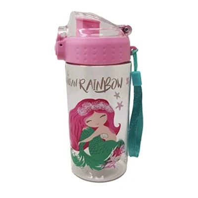 Immagine di Theonoi Borraccia per bambini, a prova di perdite, infrangibile, leggera, in Tritan, senza BPA, 500 ml, scuola, asilo, sport (sirena)