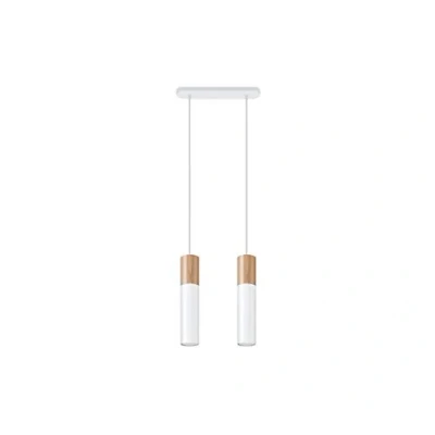 Immagine di SOLLUX lighting Pablo 3 Faretto Lampada A Sospensione Soffitto, Design Minimalista E Scandinavo, Lampadina GU10 Sostituibile, 3x40 W, Legno Naturale