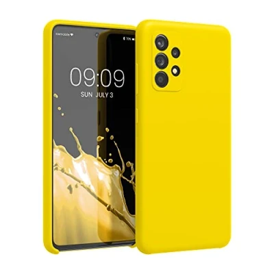 Immagine di kwmobile Cover per Samsung Galaxy A52 / 5G A52s Custodia Back Case Smartphone in Silicone TPU Protezione Gommata giallo radiante