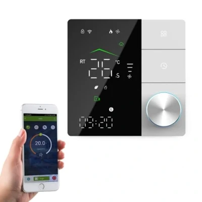 Immagine di Qiumi Smart WiFi Knob Termostato Life APP Telecomando per Riscaldamento Elettrico Compatibile con Alexa Google Home