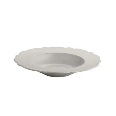 Immagine di Alessi Dressed en Plein Air MW72/2 LG, Piatto fondo di Design con Decoro a Rilievo, Melammina, Grigio (Chiaro)