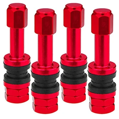 Immagine di C CARBONADO 4 valvole in alluminio X2 Series Red Edition 11,3 mm, per auto, colore rosso, metallo, valvola universale