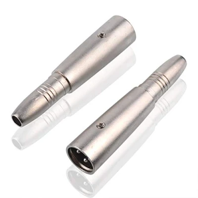 Immagine di S SIENOC Placcatura al Nichel 6.35mm (F) per XLR (M) Adattatore, 6,35mm Femmina Maschio Connettore in metallo Argento (6,35mm (M), 2 Pezzo)