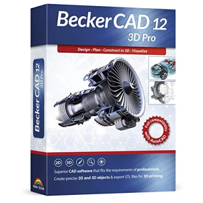 Immagine di Becker CAD 12 3D PRO sophisticated 2D and software for professionals 3 PCs 100% compatible with AutoCAD Windows 11, 10, 8.1, 7
