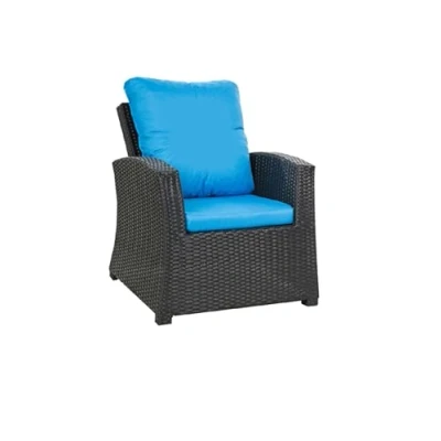 Immagine di Cuscini per poltrone, mobili da giardino in rattan, sedie relax, divani rattan (blu)
