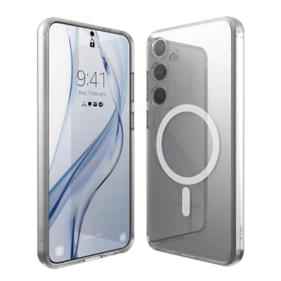 Immagine di elago Cover Trasparente Ibrida Magnetica Compatibile con Samsung Galaxy S24 Plus Case, MagSafe, Tecnologia PC+TPU, Ritagli Precisi, Forte Magnetismo (Trasparente)
