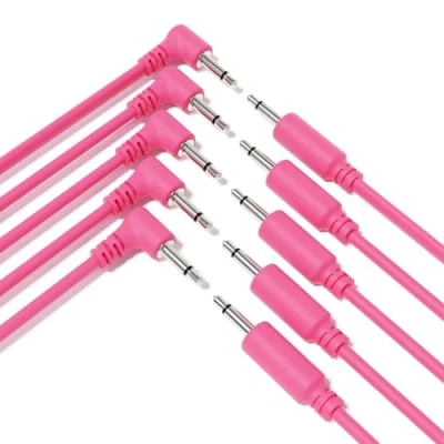 Immagine di ExcelValley 5 Pack Cavi Ibridi Modulari Patch Mono TS 3,5mm 1/8&quot;Eurorack Synth Sintetizzatore [Rosa 15cm 6&quot;]
