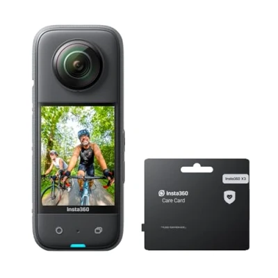 Immagine di Insta360 X3 con Certificato di Garanzia Care Action cam 360 Impermeabile sensori 1/2&quot; da 48 MP, video Active HDR 5.7K, foto 72 obiettivo singolo 4K, modalità Selfie 60 fps