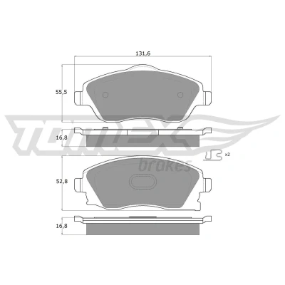 Immagine di TOMEX brakes TX 12 19 Kit pastiglie freno Assale anteriore con segnalatore acustico usura accessori OPEL: Meriva A, Corsa C Hatchback