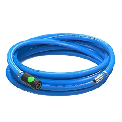 Immagine di AUPROTEC Set di tubi per aria compressa, 13 mm, diametro interno, 10 m, tubo in PVC, con giunto sicurezza Prevost S1, compressore d&#039;aria I Würth altamente flessibile