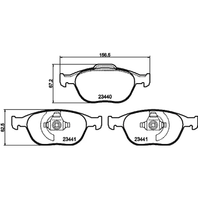 Immagine di HELLA 8DB 355 009 561 Kit pastiglie freno Non predisposto per contatto segnalazione usura FORD: Focus Mk1 Hatchback, Station Wagon