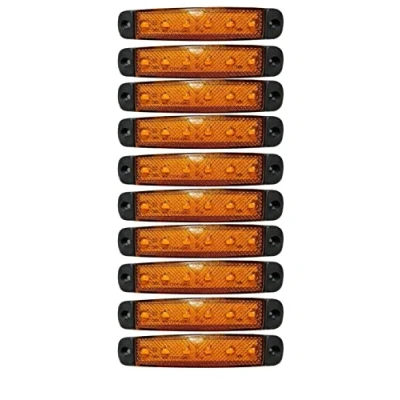 Immagine di J/J 10x 24 Volt 24v SMD 6 LED Luce Ingombro Posizione Camion Arancio Auto Trattore Bus E Mark Omologati E13