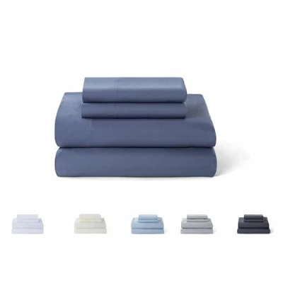 Immagine di Todocama Set di lenzuola da 4 pezzi 5003 Lenzuolo con angoli Sopra Due federe 50 x 80 cm. (Letto 135 190/200 cm, blu grigio)