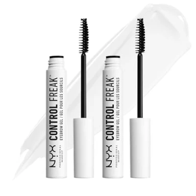 Immagine di NYX Professional Makeup gel per Sopracciglia Control Freak, Mascara con fissante trasparente, domate e definite, Non appiccica, Nessun residuo, Confezione da 2x10ml