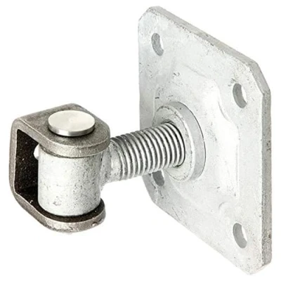 Immagine di Alberts 418403 Bandella per cancelli con Piastra da avvitare , Vite ad Occhiello zincata a Caldo, Perno di Collegamento e Anello Sicurezza in Acciaio Inox Filettatura M20