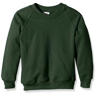 Immagine di Fruit of the Loom Maglione Raglan classico unisex per bambini, Verde bottiglia, 9 11 Anni