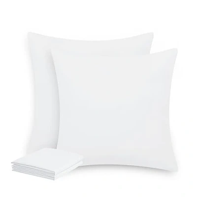 Immagine di Aisbo Federe Cuscini Letto 80x80 Coppia di Matrimoniale, con Cerniera, Microfibra, Traspiranti e Morbidissime, Bianco
