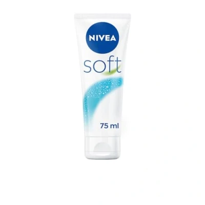 Immagine di NIVEA Soft (1 x 75 ml), crema multiuso con olio di jojoba e vitamina E, idratante intensiva per la cura della pelle del viso, corpo delle mani, senza parabeni