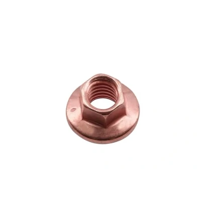Immagine di Connect 30742 Copper Flashed Nut Flanged &amp; Self Locking M8 x 1.25 10mm Hex 5pc