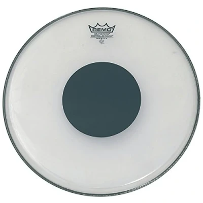 Immagine di Membrana di tamburo Remo, per un Suono chiaro e controllato, Black DotTM rullante/tom trasparente con cerchio nero 13 Inches