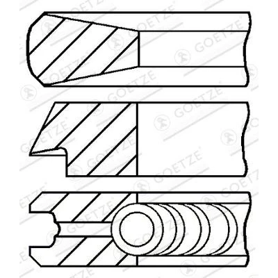 Immagine di Goetze ENGINE 08 433600 00 Kit Fasce Elastiche 75 Diamond Coated LKZ Ring PEUGEOT: 207 Hatchback, 5008 I, 308 I Hatchback
