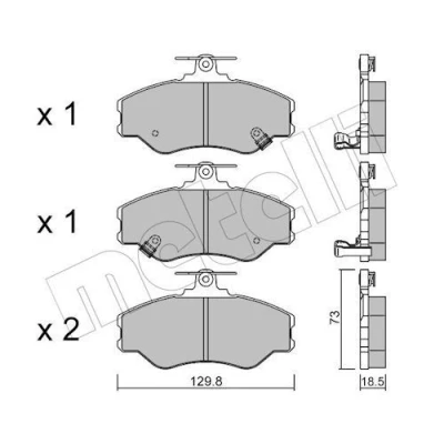 Immagine di METELLI 22 0366 0 Kit pastiglie freno con segnalatore acustico usura
