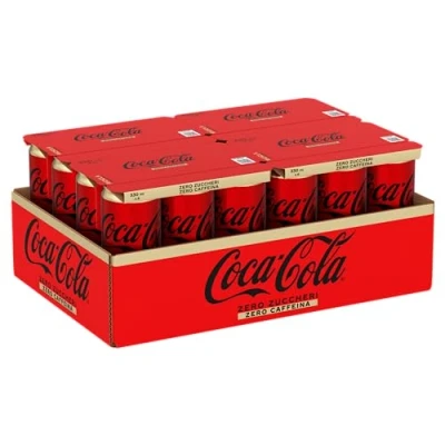 Immagine di Coca Cola Zero Zuccheri Caffeina, Tutto il Gusto della Formula Senza Calorie e Lattina 100% riciclabile 24 Lattine da 330 ml