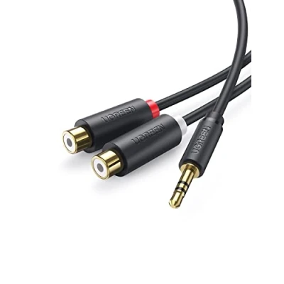 Immagine di UGREEN Cavo 2RCA Femmina a Jack Maschio, Adattatore RCA Minijack, Audio Stereo Aux Splitter Y per Smartphone, PC, Altoparlanti, Amplificatori, TV, Giradischi, Home Cinema, 20cm