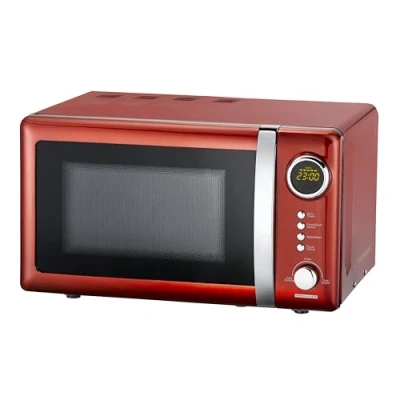 Immagine di MELISSA 16330109 Classico Forno Design retrò, Struttura in Metallo, 20 Litri, 700 Watt microonde, Timer, 5 Livelli di Potenza, Rosso Metallizzato