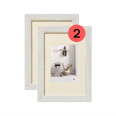 Immagine di walther design Home HO030VD Cornice portafoto in legno, confezione da 2 pezzi, 20 x 30 cm, colore bianco polare