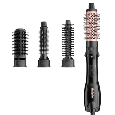 Immagine di BaByliss Spazzola ad aria calda 1200W 4 accessori, Asciugatura, styling e volume, 3 temperature, funzione ionica anti crespo, AS122E