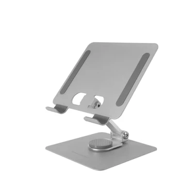 Immagine di Mars Gaming MA RST, Supporto per Tablet e Convertibile 2in1 fino a 13&quot;, Girevole 360 + Regolabile in Altezza Angolo 180, Leggero Pieghevole Acciaio, Antiscivolo, Grigio Agento