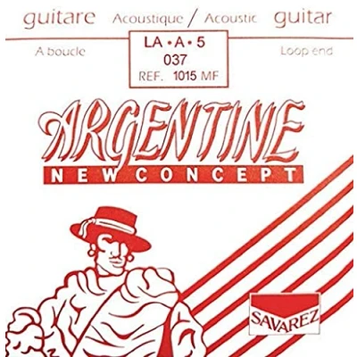 Immagine di Savarez Argentine 1015MF Corda Singola LA 5 AVVOLTA in Acciaio Loop End A 5, End, Tensione Light