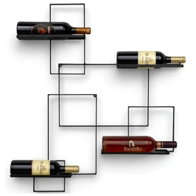 Immagine di DanDiBo Scaffale vini a parete “Black Line Supporto bottiglie in metallo 90 cm porta