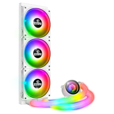 Immagine di EMPIRE GAMING Guardian P W360 Watercooling AIO PC Gamer Raffreddamento CPU Liquido ARGB 3 pin 5V 3x120MM Intel LGA 1700/1200/115X/1366/2066/2011,AMD AM5/AM4 Bianco