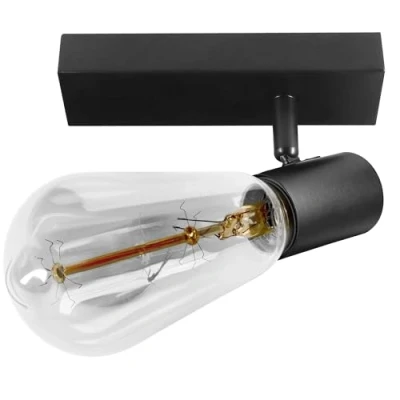 Immagine di Miratic Lampadario con Faretti Orientabili E27 Max.60W (lampadina non inclusa) Binario Soffitto Applique da Colore Bianco Ideale per Camera Letto Salotto o Corridoio IP20 (1x60W)
