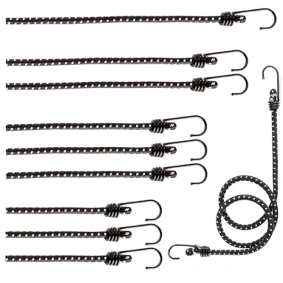 Immagine di com four® Set da 10 Pezzi di Cinghie Elastiche con Strisce Riflettenti per Bagagli in Quattro Dimensioni espansore Gancio
