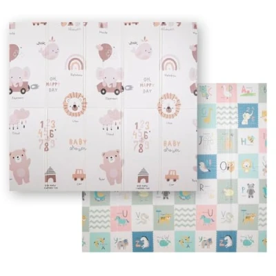 Immagine di KiddyMoon Tappetino Da Gioco Per Bambini Tappeto Gattonamento In Schiuma Reversibile Pieghevole Neonato Impermeabile Con Motivi Educativi Interni Ed Esterni 180X200x1cm, Arancione Circo