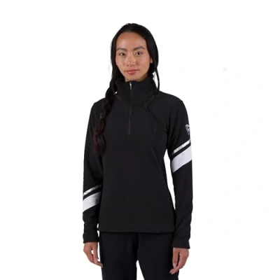 Immagine di Rossignol strato intermedio in pile Strawpile da donna, caldo base sci con mezza cerniera, nero, X Large