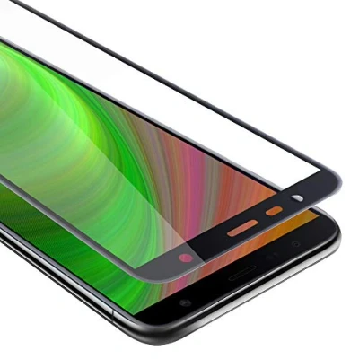 Immagine di Cadorabo Pellicola Protettiva copertura completa compatibile con Samsung Galaxy J6 PLUS in TRASPARENTE NERO Vetro di protezione del display (Tempered) durezza 9H compatibilità 3D touch