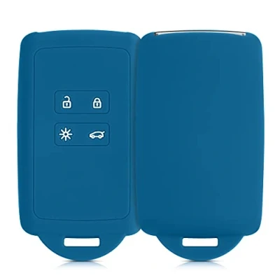 Immagine di kwmobile Custodia Compatibile con Renault 4 tasti Smart Key (solo Keyless Go) Cover Chiavi Auto Protezione Copri Telecomando Chiave Copertura blue reef