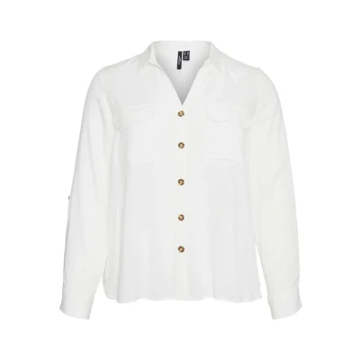 Immagine di VERO MODA Curve Vmbumpy L/S Maglietta New Noos Camicia da Donna, Bianco, 56