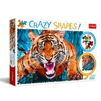 Immagine di Trefl A 4 Occhi con Una Tigre 600 Elementi, Forme Pazze, qualità Premium, per Adulti e Bambini dai 10 Anni Puzzle, Colore